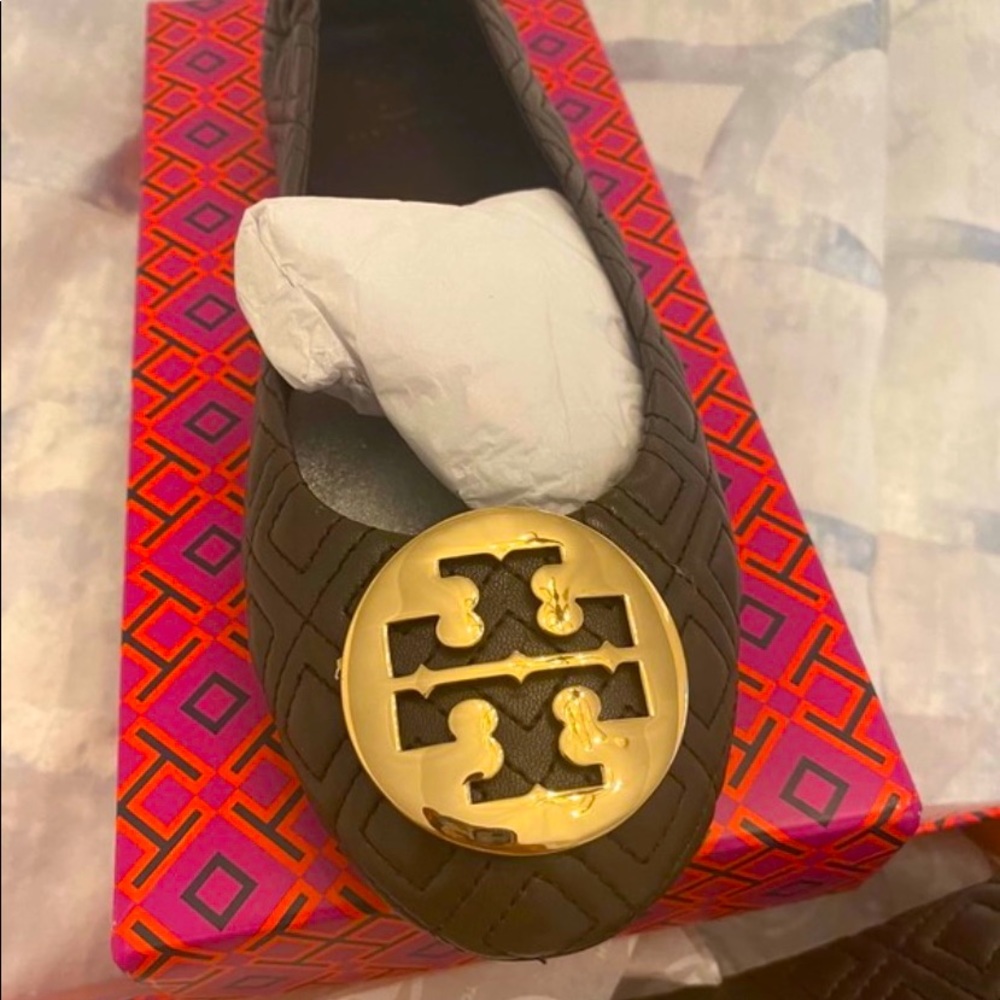 Brown tory Burch flats , size 7.5